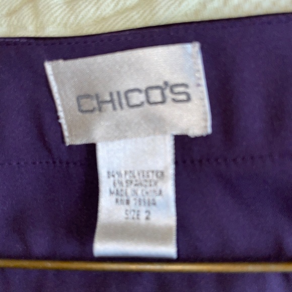 Purple satin Chicos size 3 top/jacket with side tie - Picture 3 of 3